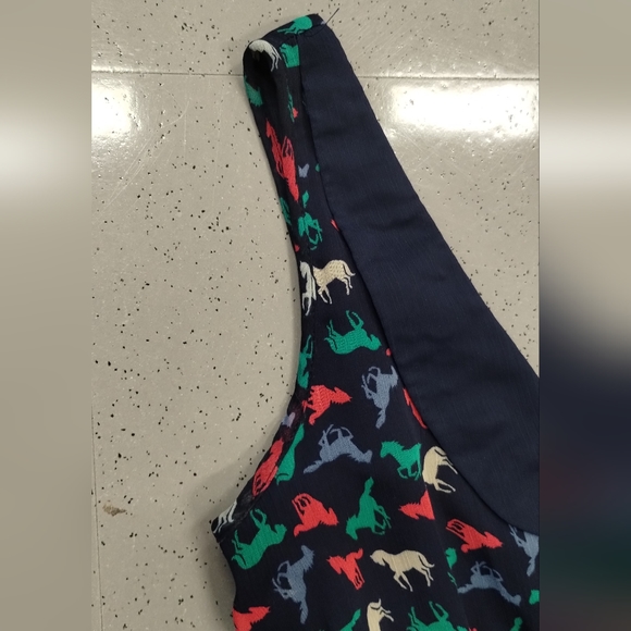 Xhilaration Retro Horse Print Peter Pan Dress Juniors Deep Navy SZ S/P FairyCore - Picture 14 of 15